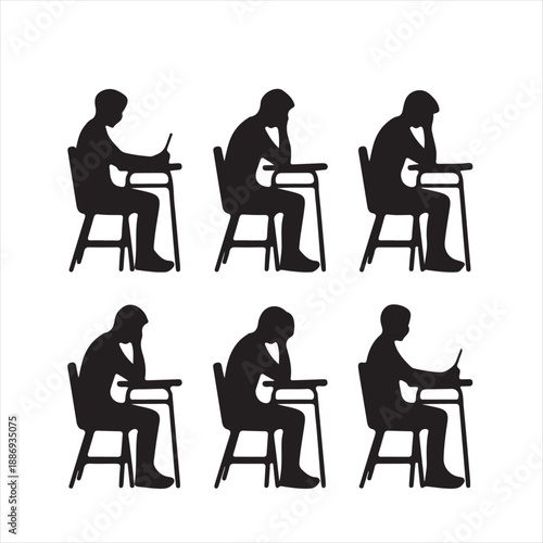 silhouette of a couple sitting on a chair