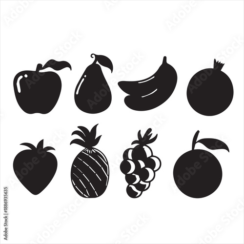 set of fruits and vegetables