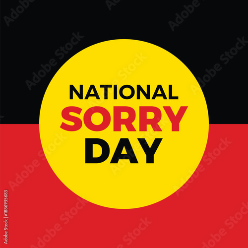 Fotografie National Sorry Day poster vector illustration