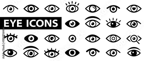 Eye Big icon set. Simple eye collection. Eyesight symbol. Eyesight pictogram in flat style. Vector illustration