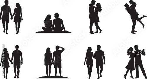 Diverse Beach Vacation Silhouette Bundle