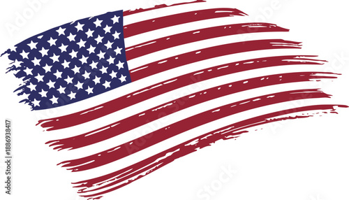 Artistic American Flag – Presidents’ Day Patriotic Brushstroke Design