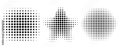 halftone circular classic background set of four