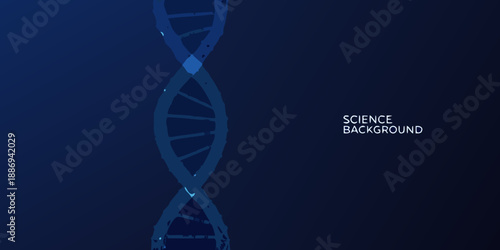 A stylized dna double helix illustration with a dark blue background
