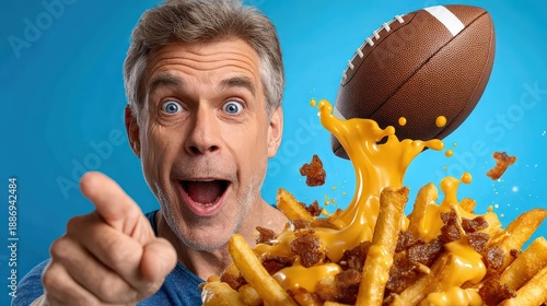 Wallpaper Mural Super Bowl Snack Time with American Football and Cheesy Fries Torontodigital.ca