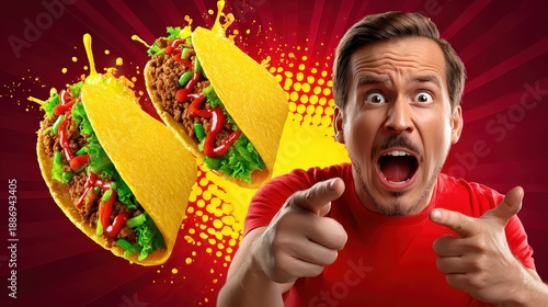 Wallpaper Mural Delicious Beef Tacos with Spicy Sauce for Party Snack Concept Torontodigital.ca