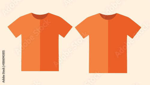 Two simple, flat design orange t-shirts shown from the front