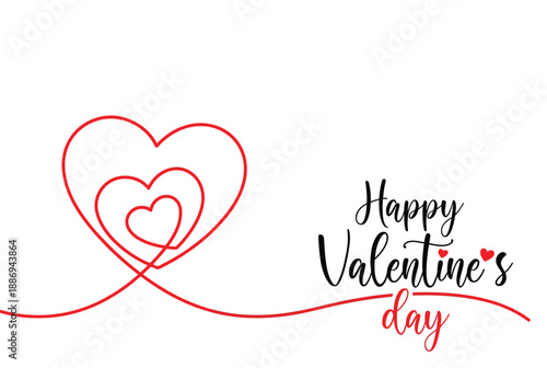 A Happy Valentine's Day greeting card with intertwined red hearts and a sweet message