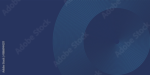 Abstract Digital Circles of Particles with Noise. Futuristic Circular Sound Wave. Big Data Visualization. 3D Virtual Space VR Cyberspace. Crypto Currency Concept. Vector Illustration.