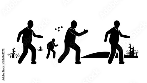 Silhouette of an elderly person performing Tai Chi movements in a park, health, longevity, and mindfulness concept