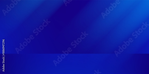 Vector template of photo studio backdrop, placed in interior. 3D empty modern blue studio room interior background. eps 10