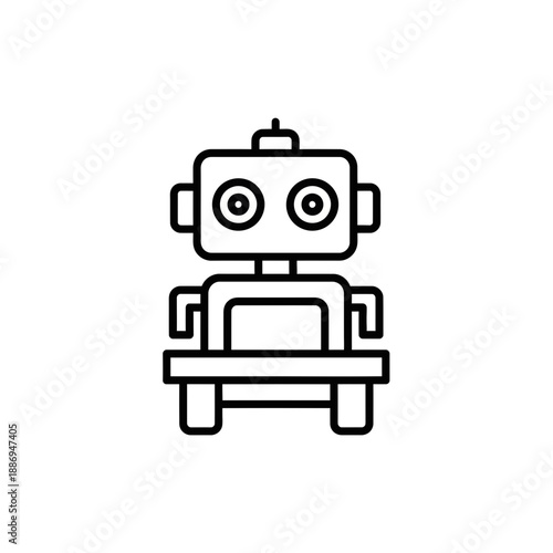 Robot Icon – Cute AI Bot Symbol for Technology, Automation & Education Design