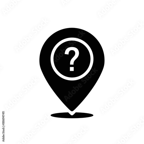 Unknown Location Pin Icon – Question Mark Map Marker Symbol for Help & Navigation Design