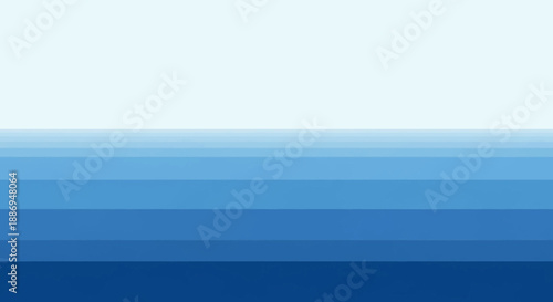 Abstract Ocean Horizon: A minimalist artwork featuring a gradient of blue hues, evoking a sense of calm and the vastness of the ocean. 