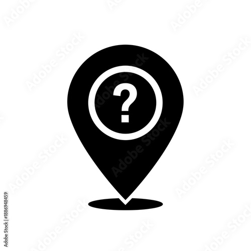 Unknown Location Pin Icon – Question Mark Map Marker Symbol for Help & Navigation Design