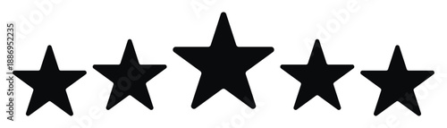 Five star rating success achievement excellence quality award recognition symbol icon vector
