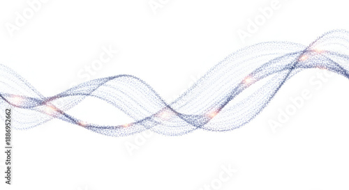 Floating Magic Dust Particles Path Isolated on White Backdrop