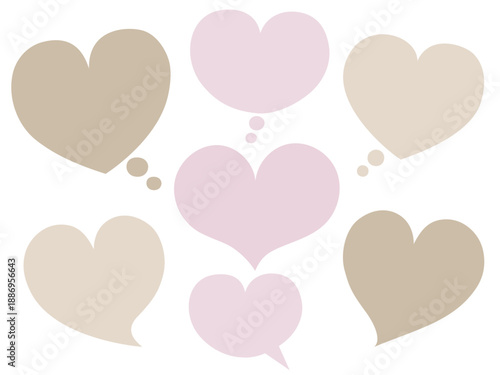 可愛いハートの形の吹き出しセット