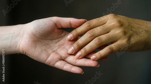Wallpaper Mural Diverse hands gently touching, symbolizing human connection, empathy, and unity Torontodigital.ca