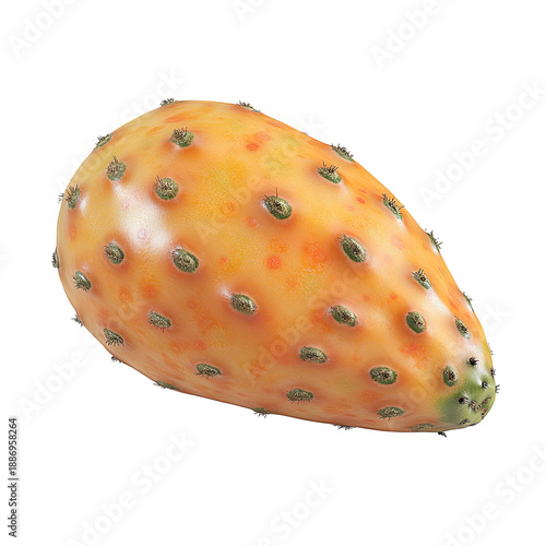 Prickly pear fruit, orange hued skin, small green spines