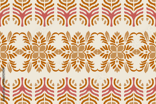 Ethnic abstract ikat fabric artwork with seamless patterns, combining tribal, indigenous and Mexican embroidery with Aztec geometric motifs. Ideal for rugs, wallpapers, throws, fabrics and clothing.