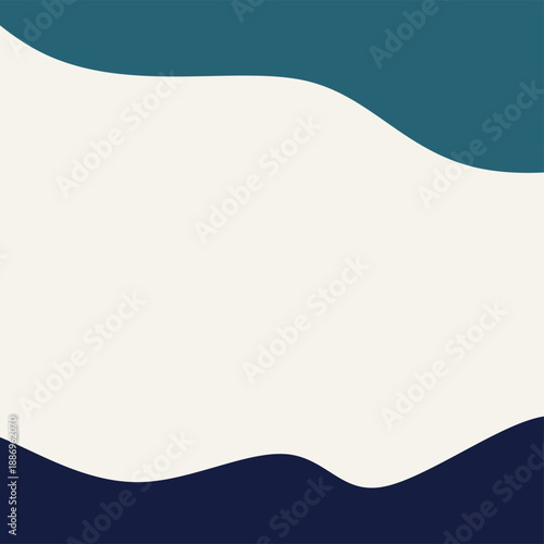 Minimal Blue and Cream Abstract Wavy Background