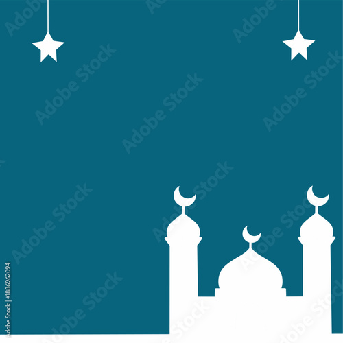 Minimal Ramadan Mosque Night Background