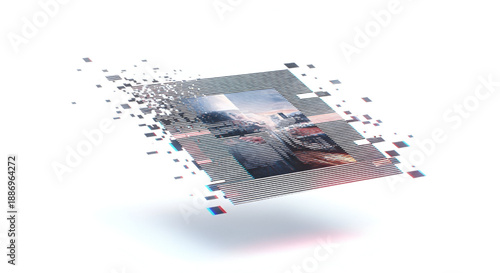 Abstract Holographic Glitch Overlay for Cyberpunk Design