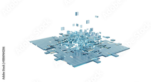 Futuristic Digital Distortion Element with Iridescent Glitch Texture