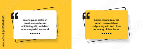 3D bubble testimonial banner, quote, infographic. Social media post template designs for quotes. Empty speech bubbles, quote bubbles and text box. Vector Illustration EPS10.