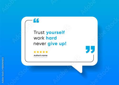 3D bubble testimonial banner, quote, infographic. Social media post template designs for quotes. Empty speech bubbles, quote bubbles and text box. Vector Illustration EPS10.
