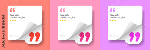 3D bubble testimonial banner, quote, infographic. Social media post template designs for quotes. Empty speech bubbles, quote bubbles and text box. Vector Illustration EPS10.