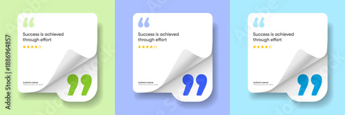 3D bubble testimonial banner, quote, infographic. Social media post template designs for quotes. Empty speech bubbles, quote bubbles and text box. Vector Illustration EPS10.