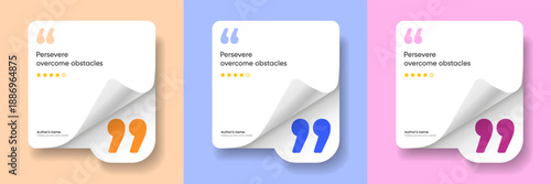 3D bubble testimonial banner, quote, infographic. Social media post template designs for quotes. Empty speech bubbles, quote bubbles and text box. Vector Illustration EPS10.