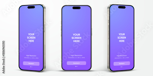 Realistic smartphone mockup. Mobile phone vector with isolated on white background. Device front view. 3D mobile phone with shadow. Realistic, high quality smart phone mockup for ui ux presentation.