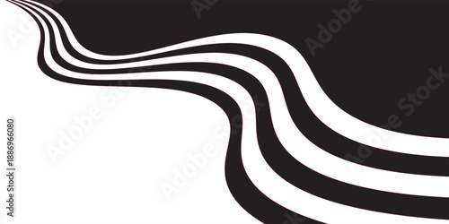 Abstract perspective line wave stripes with 3d dimensional effect.