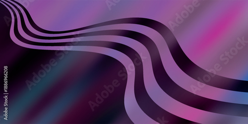 Violet background. Gradient Curved lines.