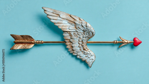 Cupid's arrow. Valentine's Day concept.
