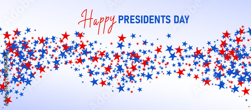 4th of July stardust scatter background with red and blue star confetti. American Independence Day and Presidents Day festive backdrop in USA flag colors. Patriotic vector stars texture.