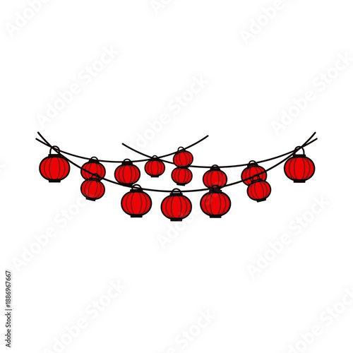 Red Tomatoes Hanging on Vine String.