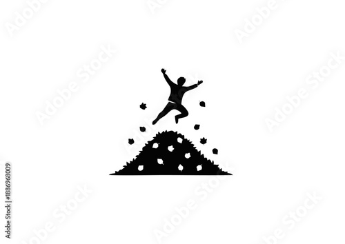 Joyful Person Jumping Over A Pile of Objects with Exuberance and Enthusiasm
