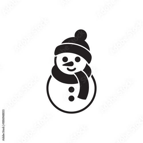 Snowman Winter Icon Illustration
