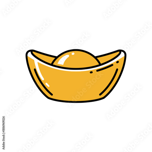 Golden Ingot Treasure Illustration Design Element.
