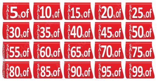 Sale Discount Percentage Price Tags Collection.
