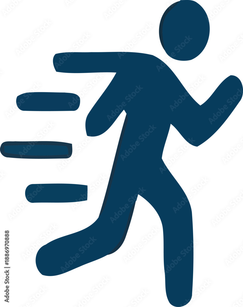 Fototapeta premium Running man silhouette icon on a treadmill representing sport fitness race and athlete activity