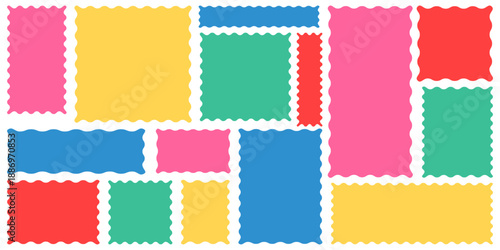 Organic wavy rectangle frame with hand drawn irregular edges. Hand drawn wavy frame with organic flowing edges. Wavy border design for creative text layouts, banners, and modern graphic compositions