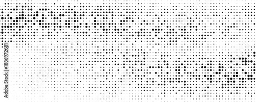 Grunge halftone gradient background. Faded grit noise texture. White and black sand wallpaper Eps10.