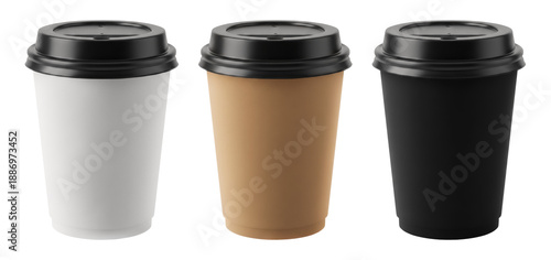 Wallpaper Mural Paper coffee cup with black lid on a transparent background. Mockup.	 Torontodigital.ca