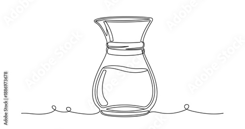 Continuous line drawing of a carafe - minimalist art design. Non editable stroke