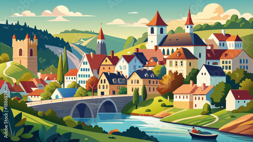 Very beautiful view of Schengen village in Luxembourg, highlighting riverside scenery, historic buildings, and symbolic importance as the birthplace of European cooperation and open borders.